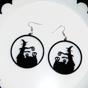Spooky Witch Design Earrings